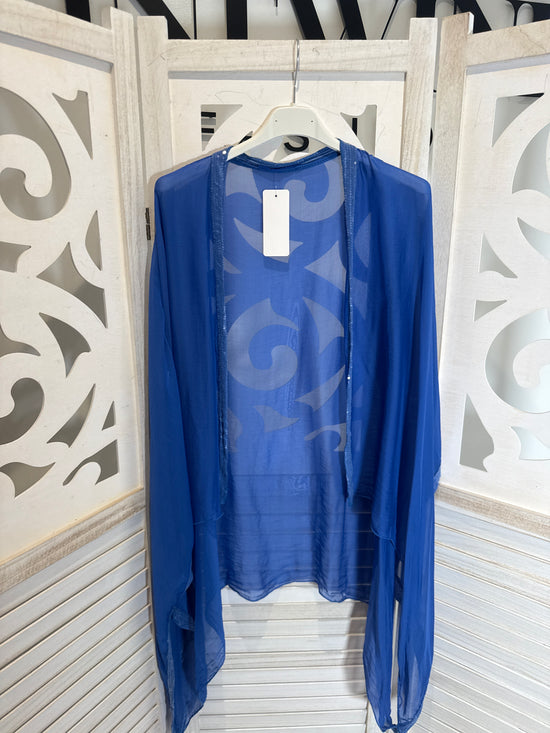 India Silk Blouson Sequin Cardigan