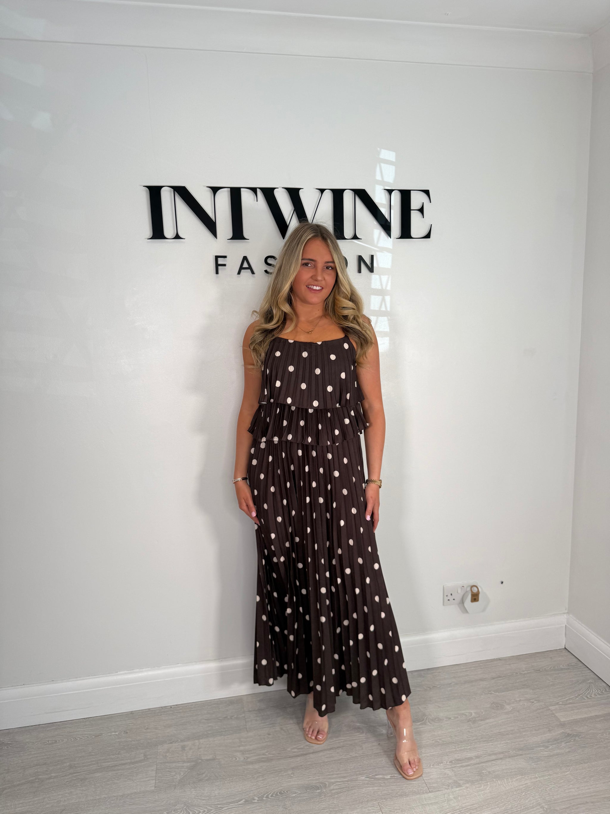 Vestido Plisado de Lunares Olivia