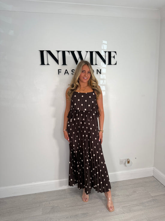 Vestido Plisado de Lunares Olivia