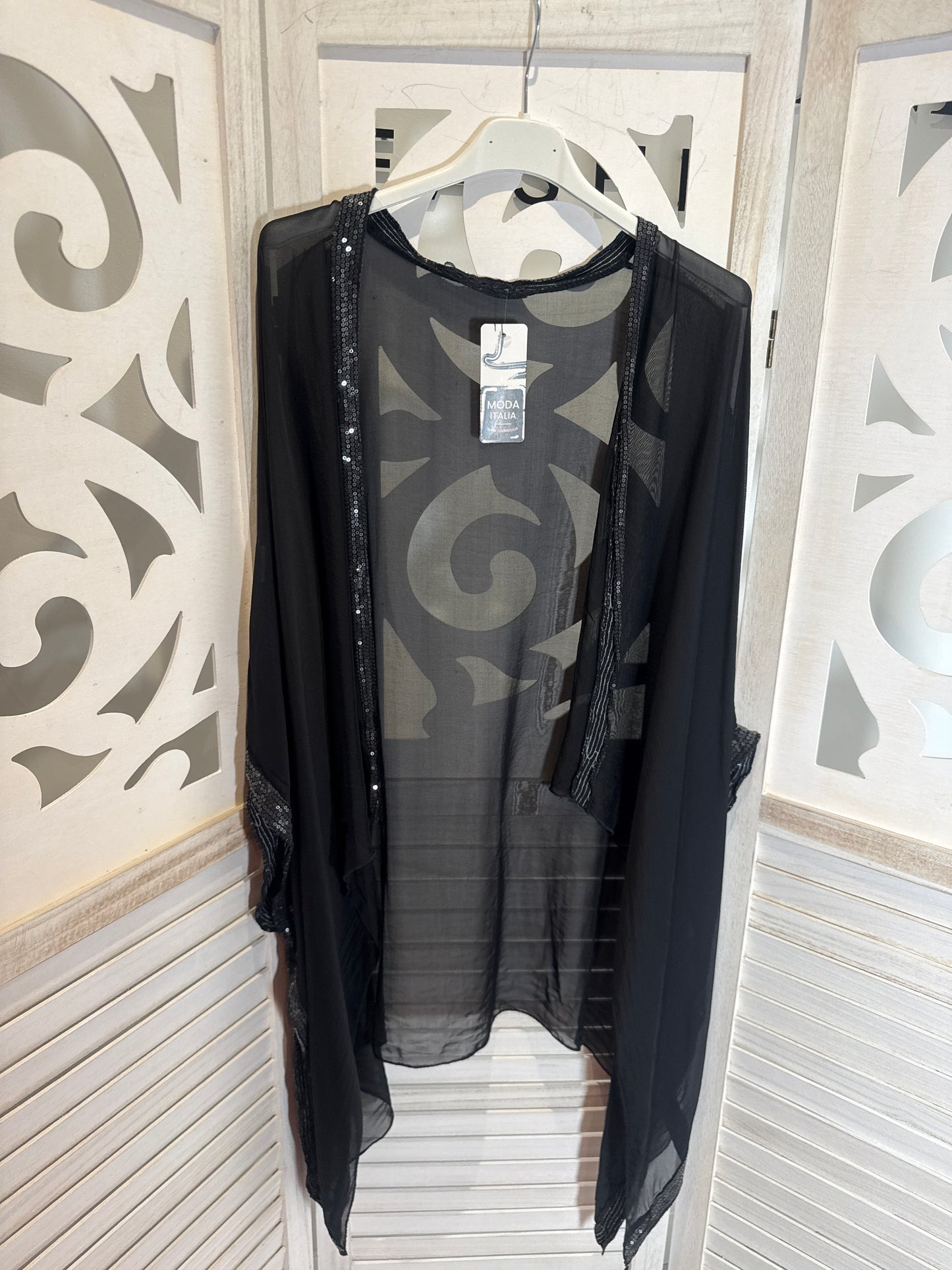 India Silk Blouson Sequin Cardigan