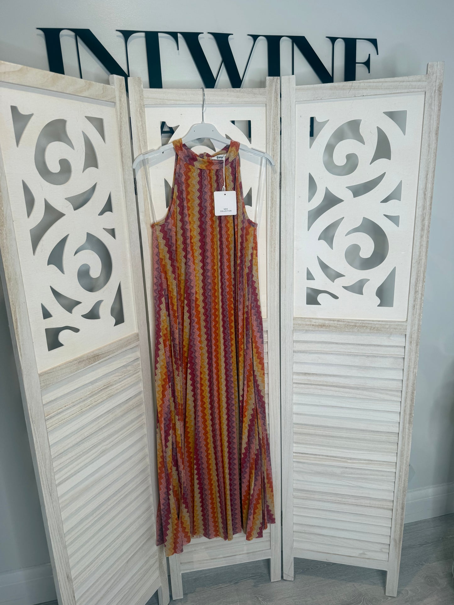 Mellisa metallic zig zag print dress