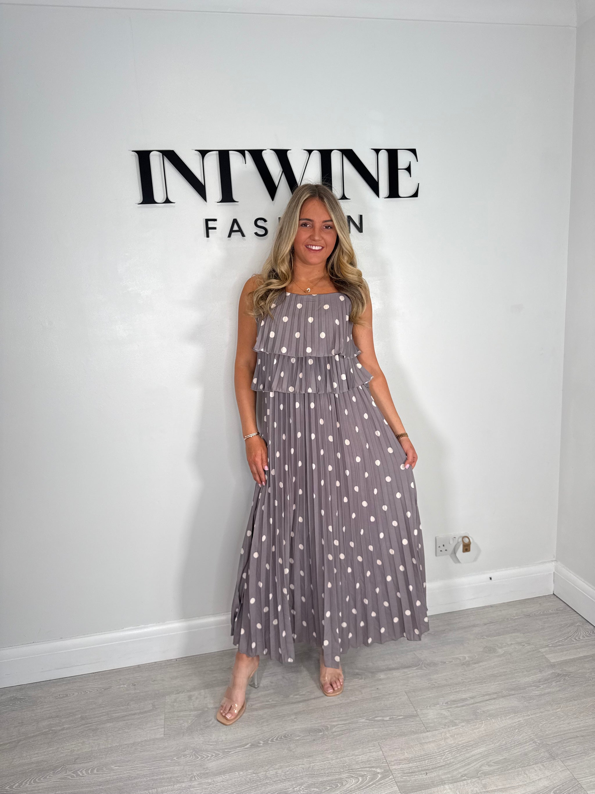 Vestido Plisado de Lunares Olivia