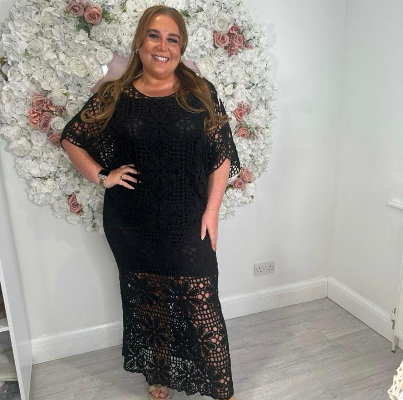 Daisy crochet fully lined skirt and top co ord Womenswear