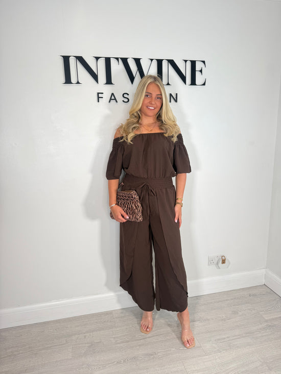 Liv Elastic Waist Bardot Jumpsuit