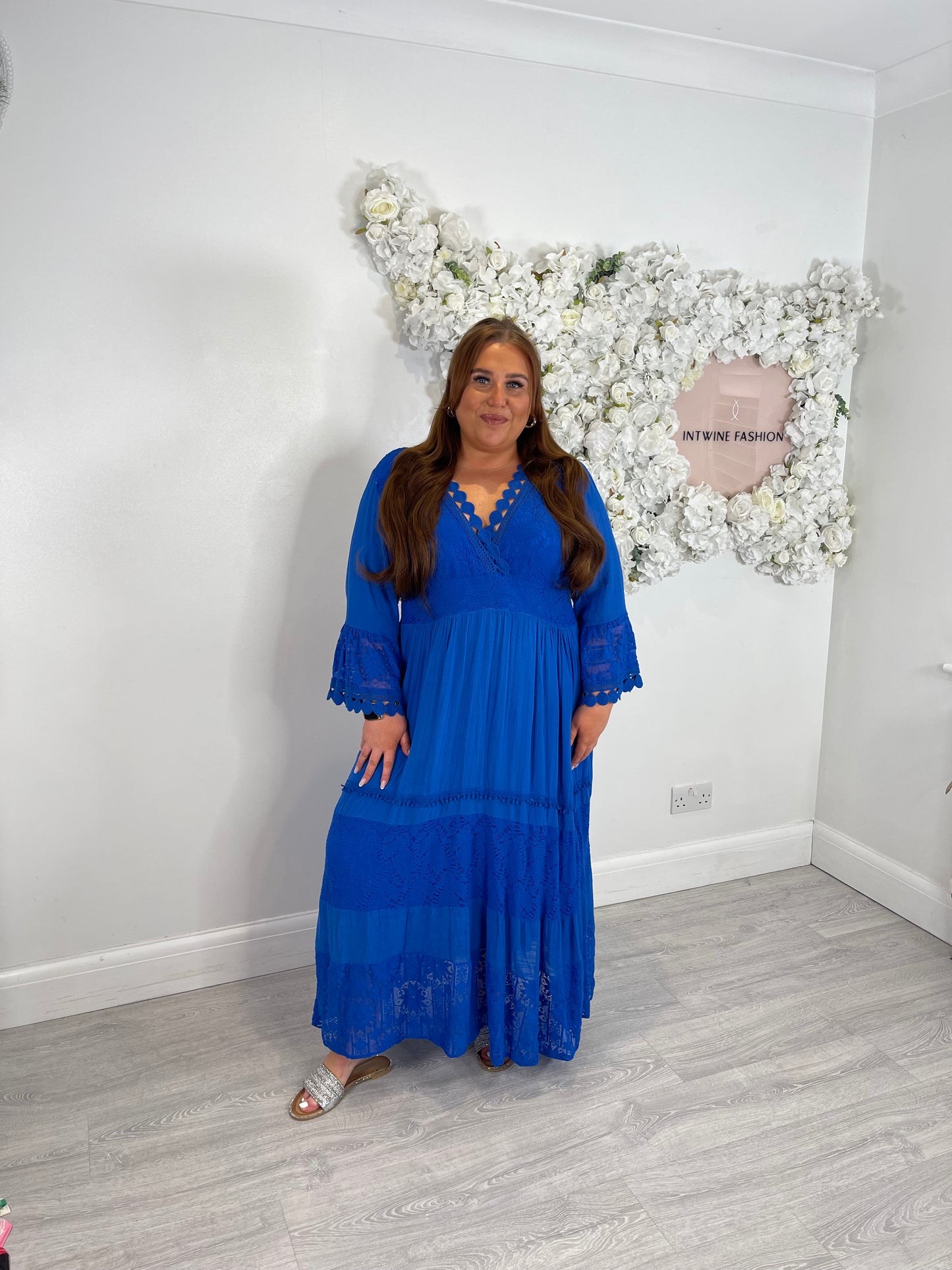 Plus size long Dayna embroidery dress