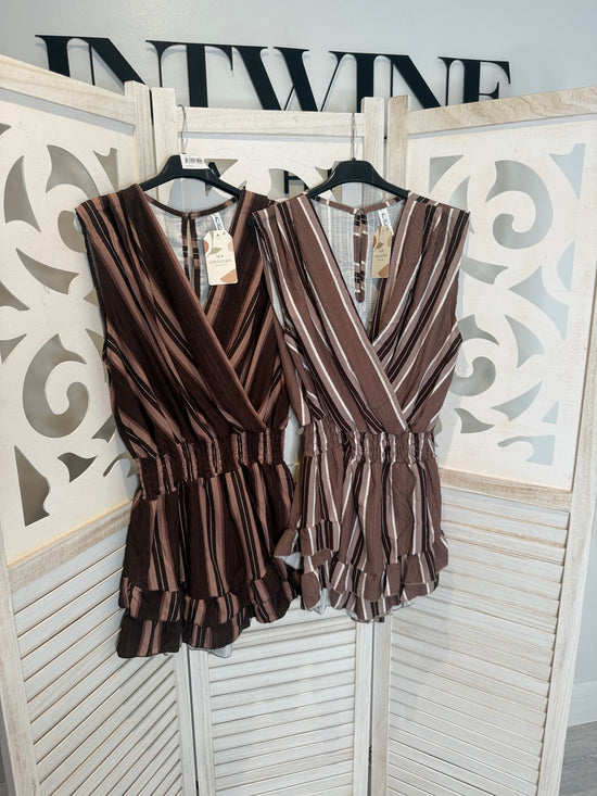 Raya striped cross over playsuit