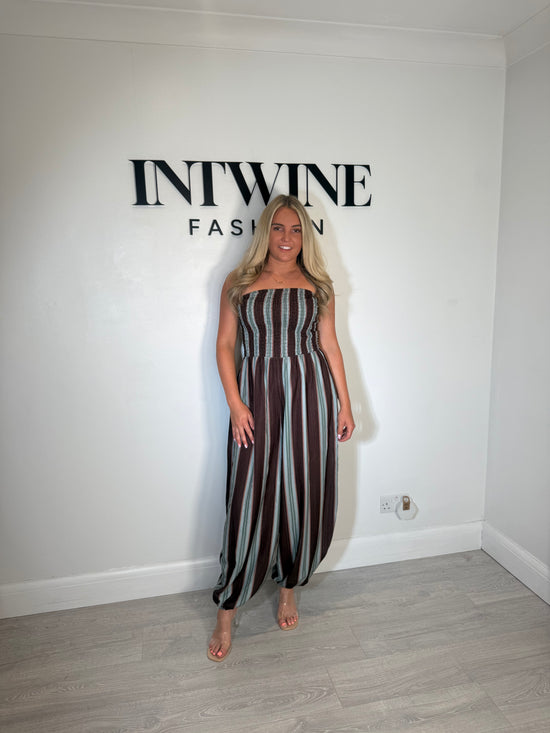 Jessica bandeau striped jumpsuit