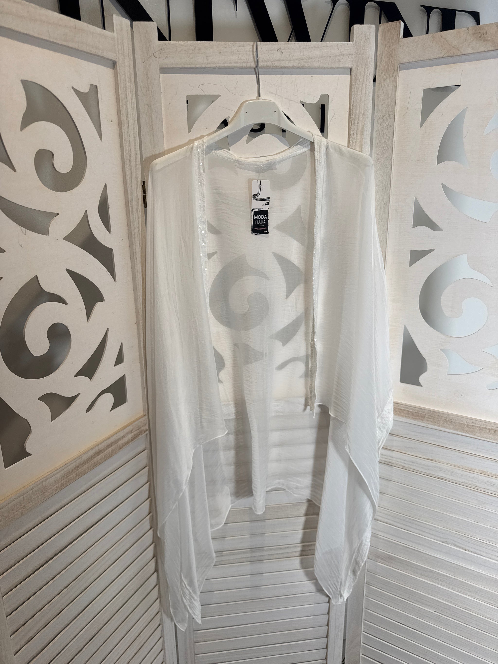 India Silk Blouson Sequin Cardigan