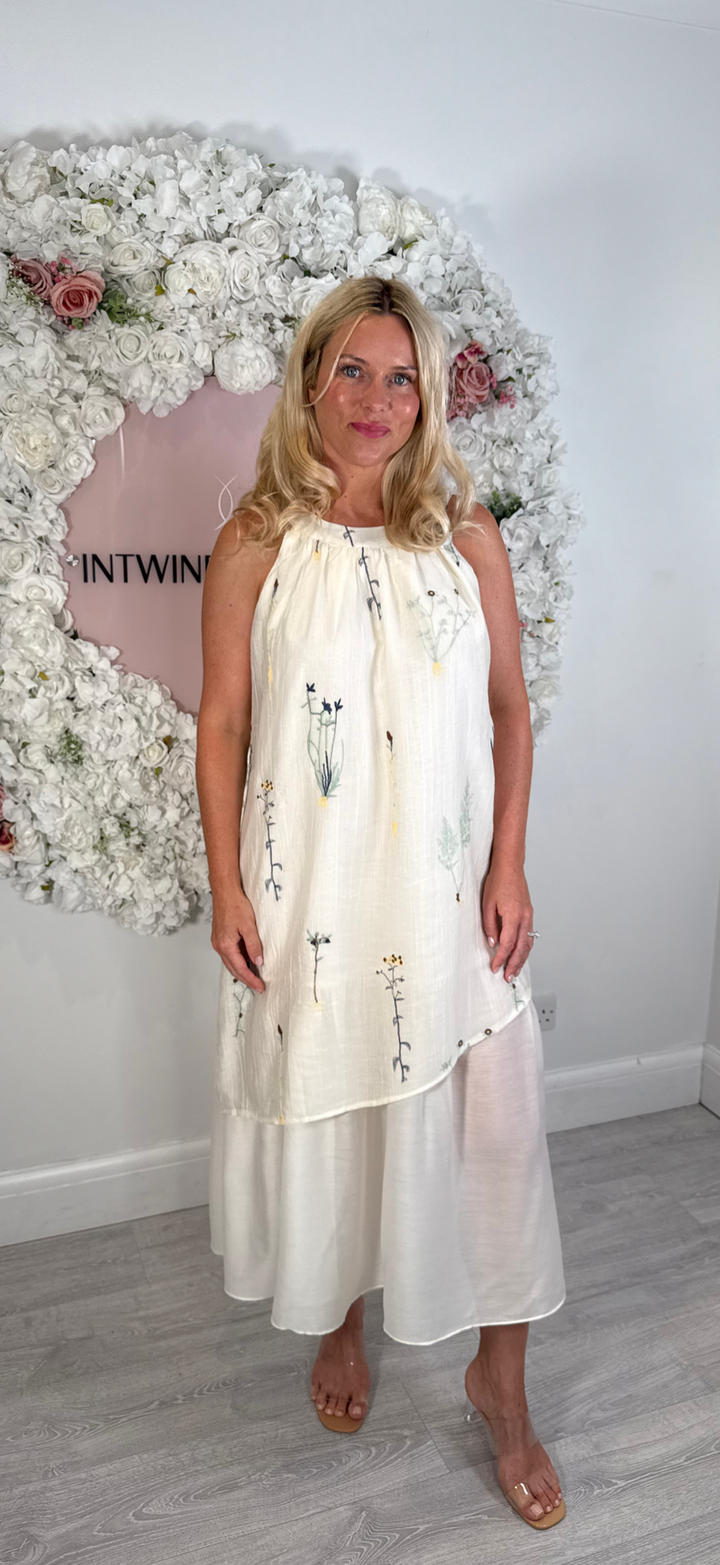 ELIZA Floral Flowy Dress With Detachable Belt