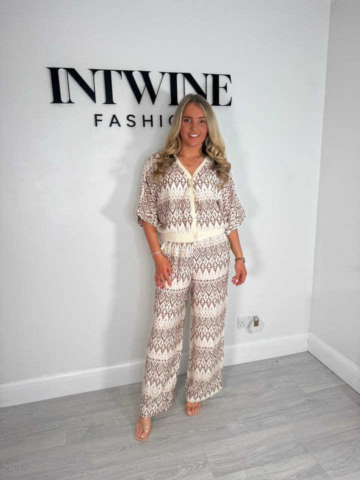 Sienna patterned soft trouser coord