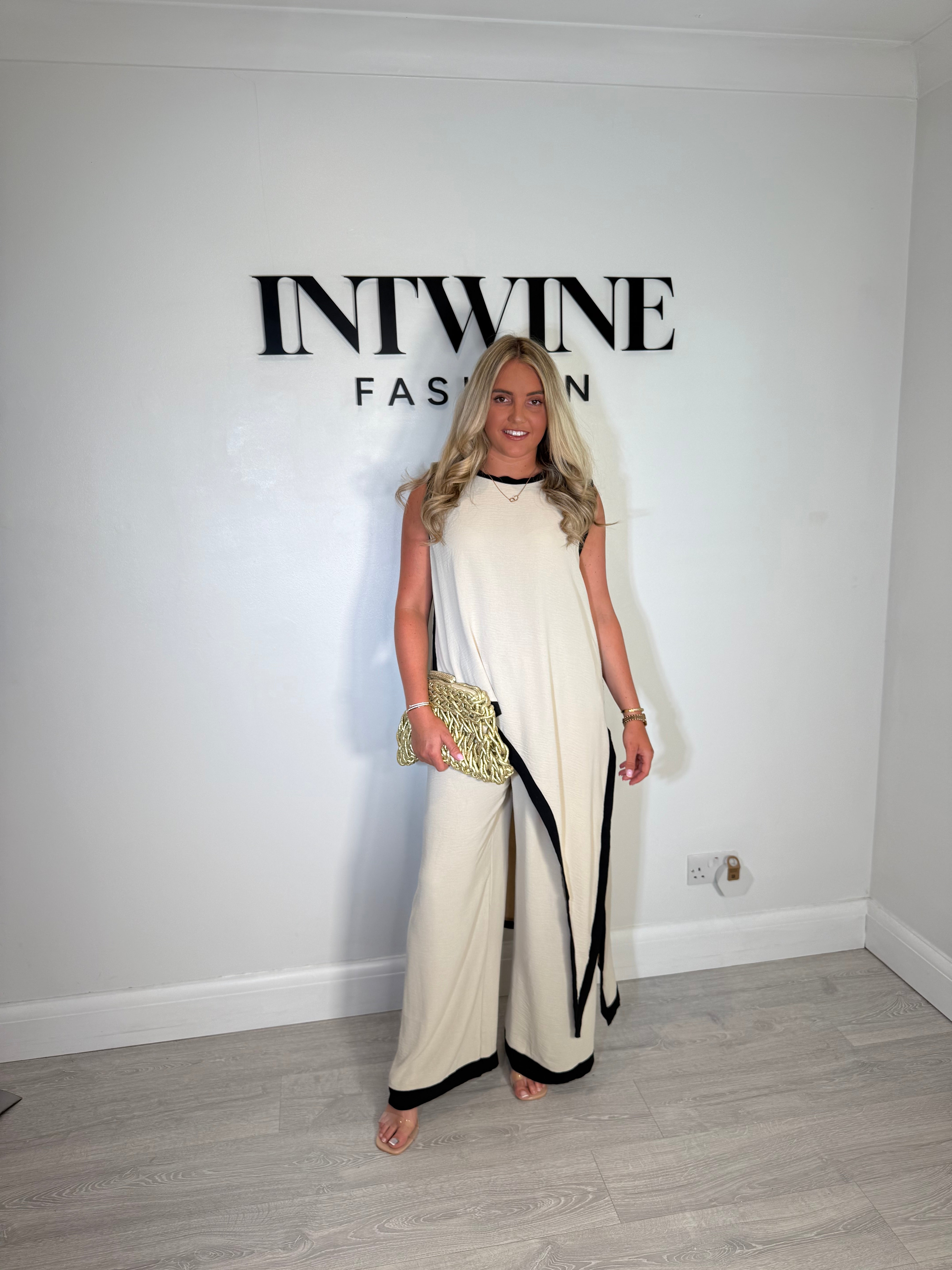 Orla Two Tone Asymmetric Co-ord Set | Intwine Fashion