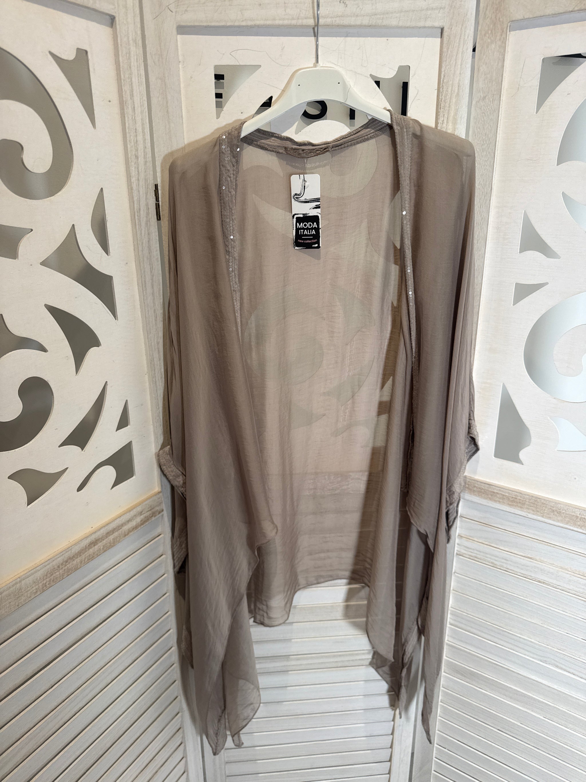 India Silk Blouson Sequin Cardigan