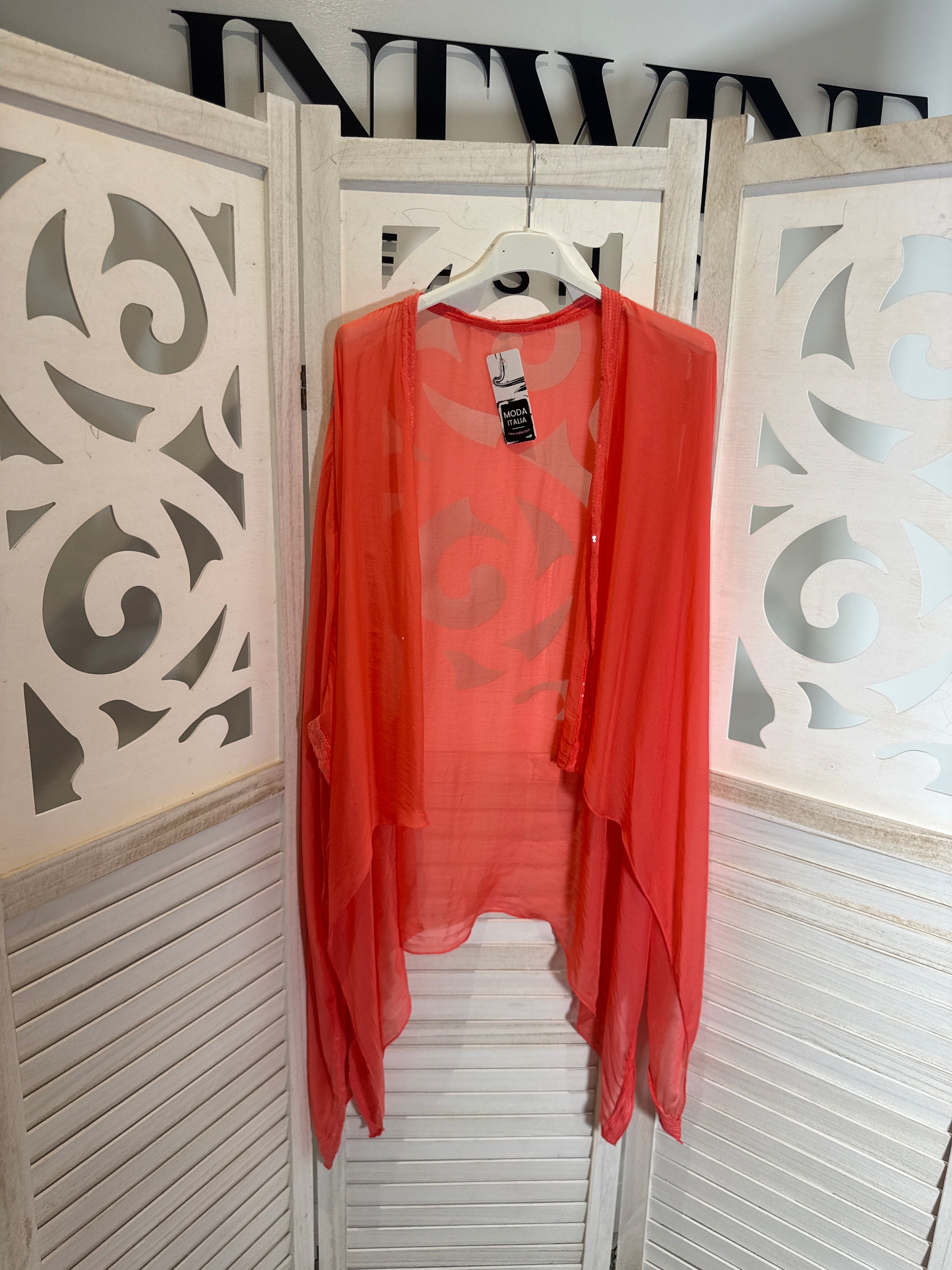 India Silk Blouson Sequin Cardigan