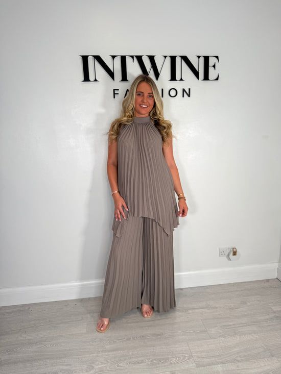 Lottie Pleated Halter Neck Coord