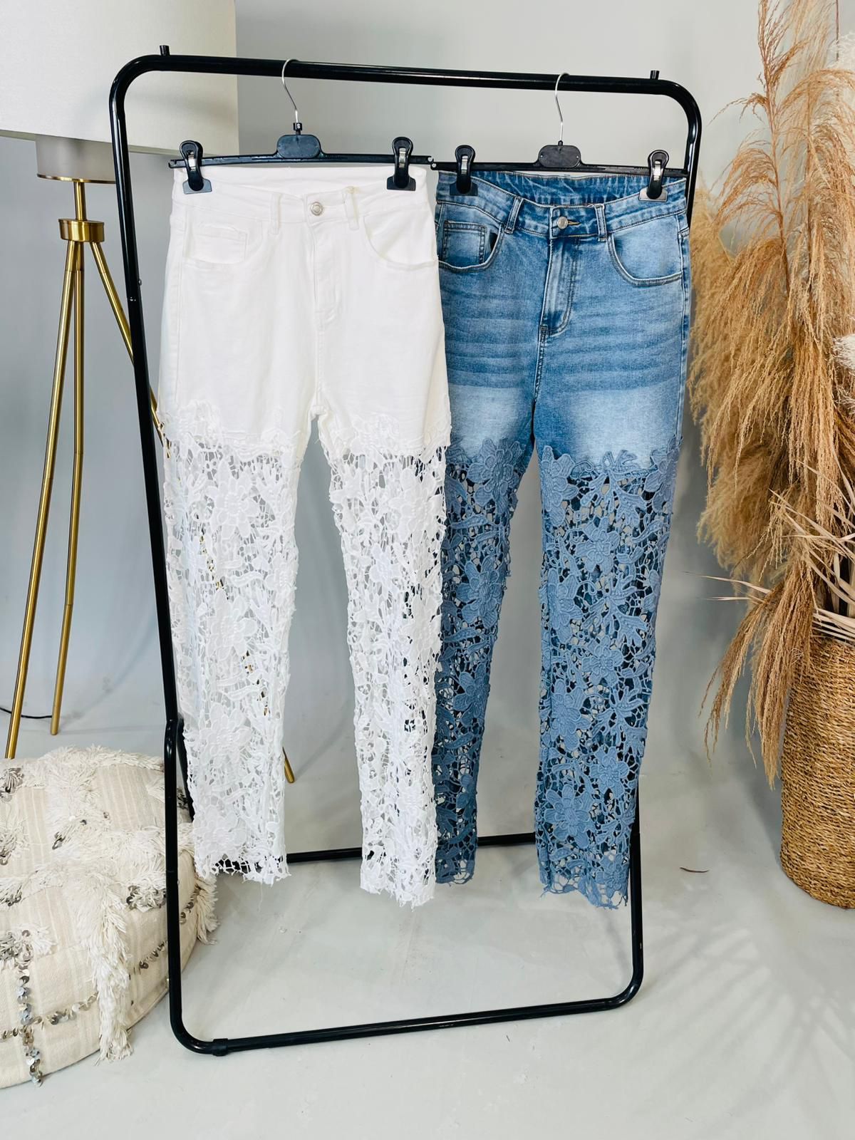 Hazel Lace Bottom Stretch Jeans