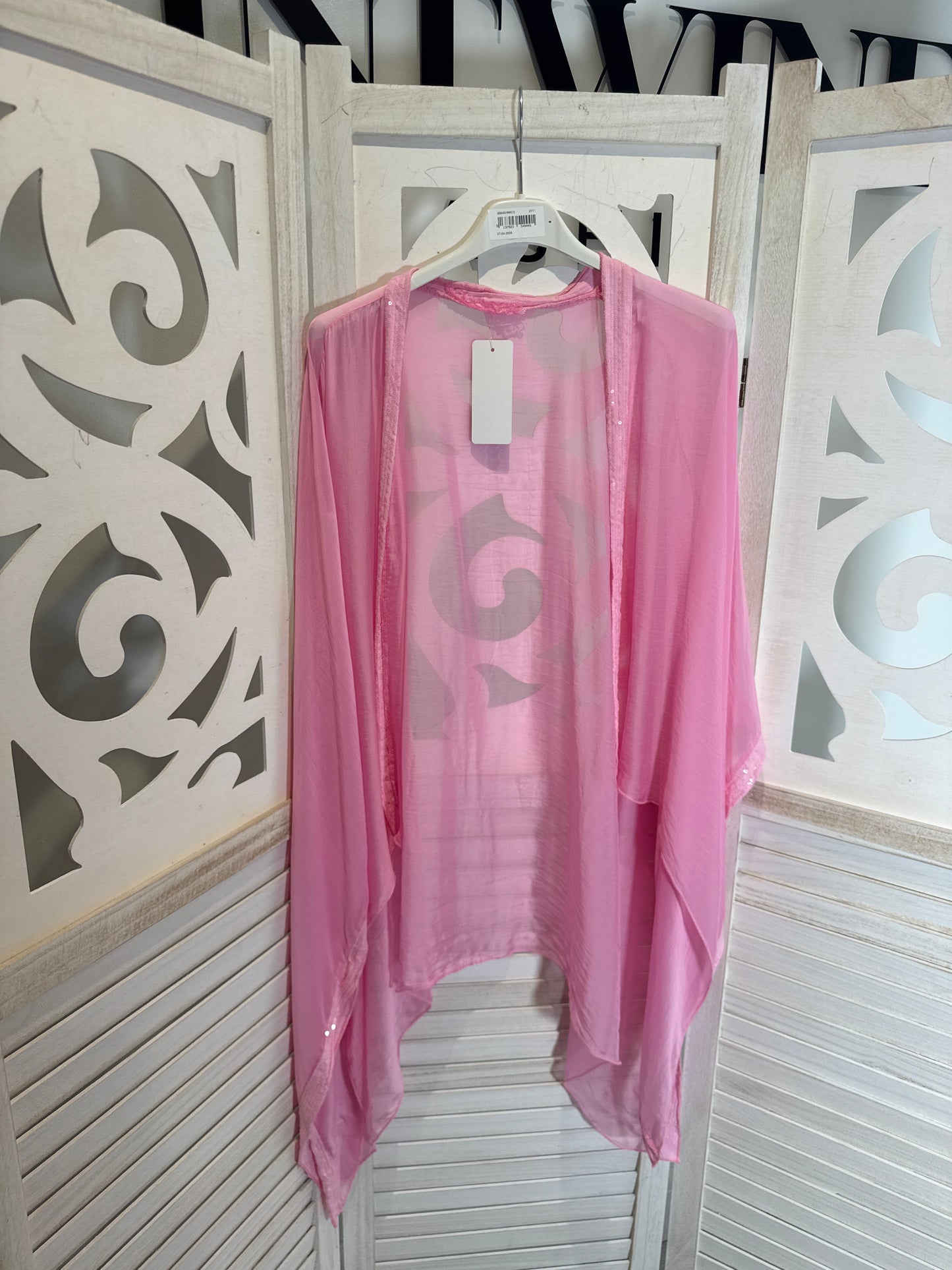 India Silk Blouson Sequin Cardigan