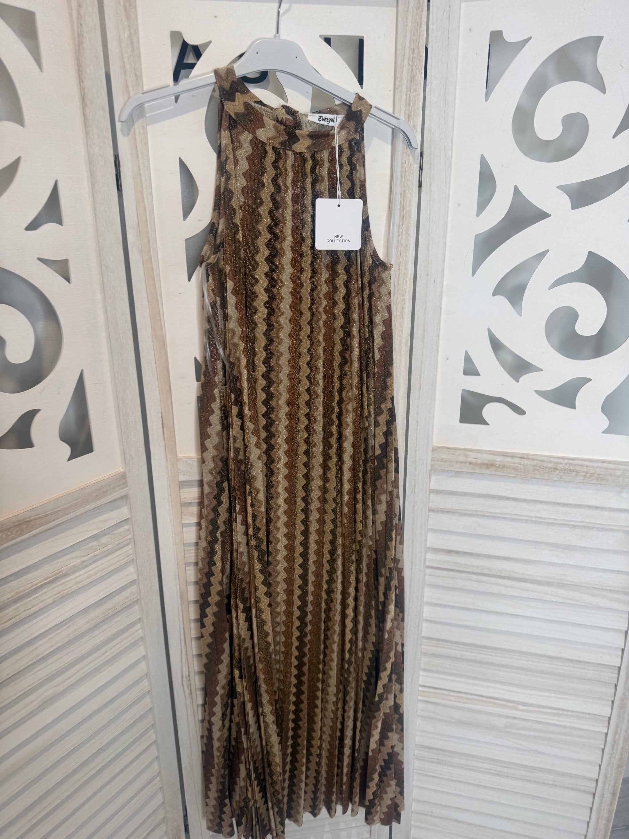 Mellisa metallic zig zag print dress