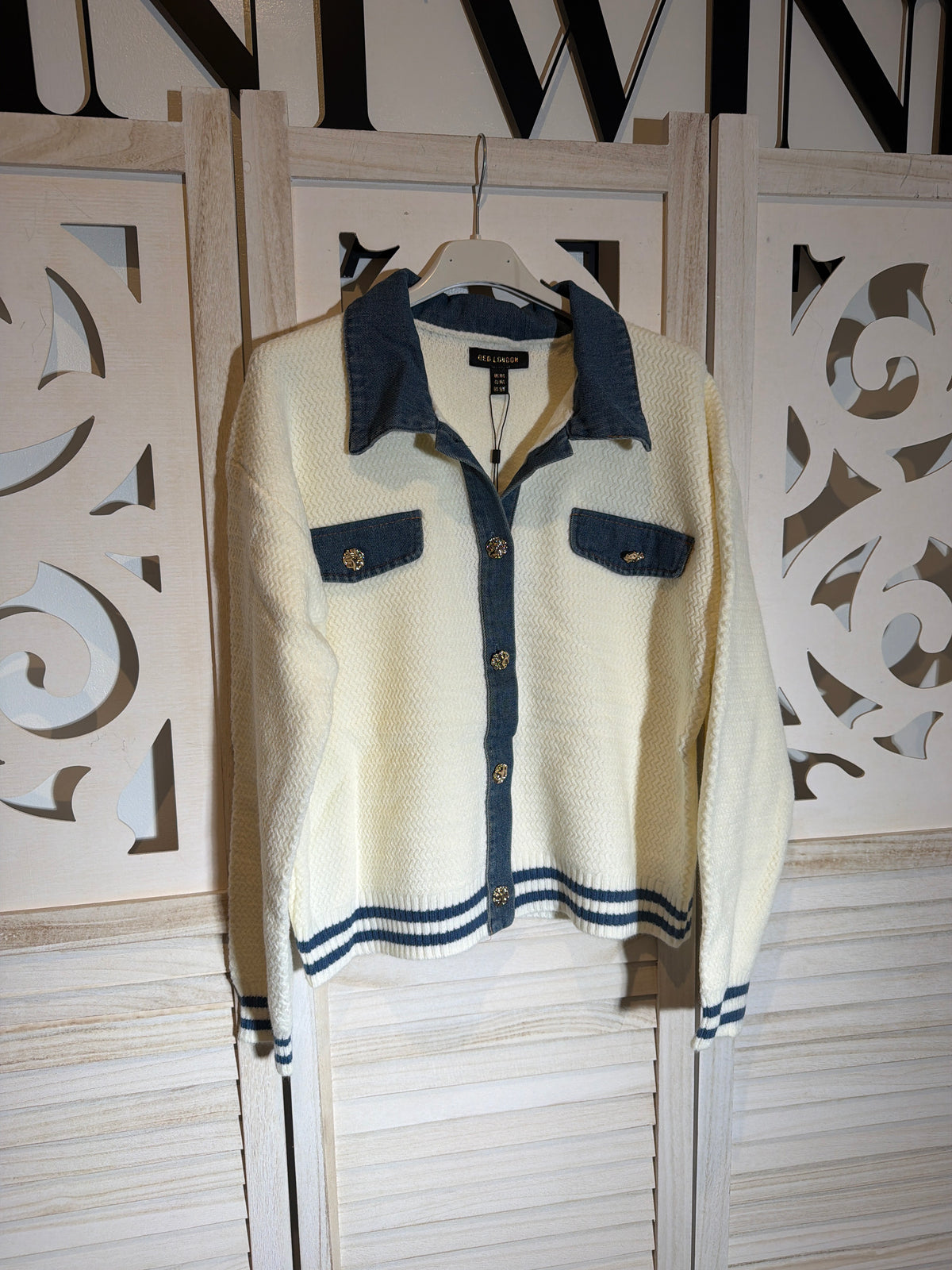 Daisy denim soft knit jacket