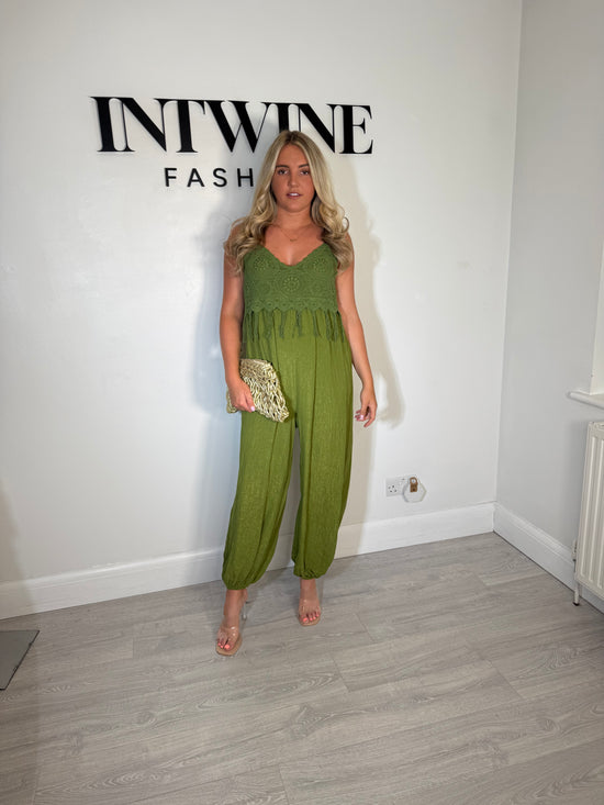 Abigail Crochet Top Jumpsuit