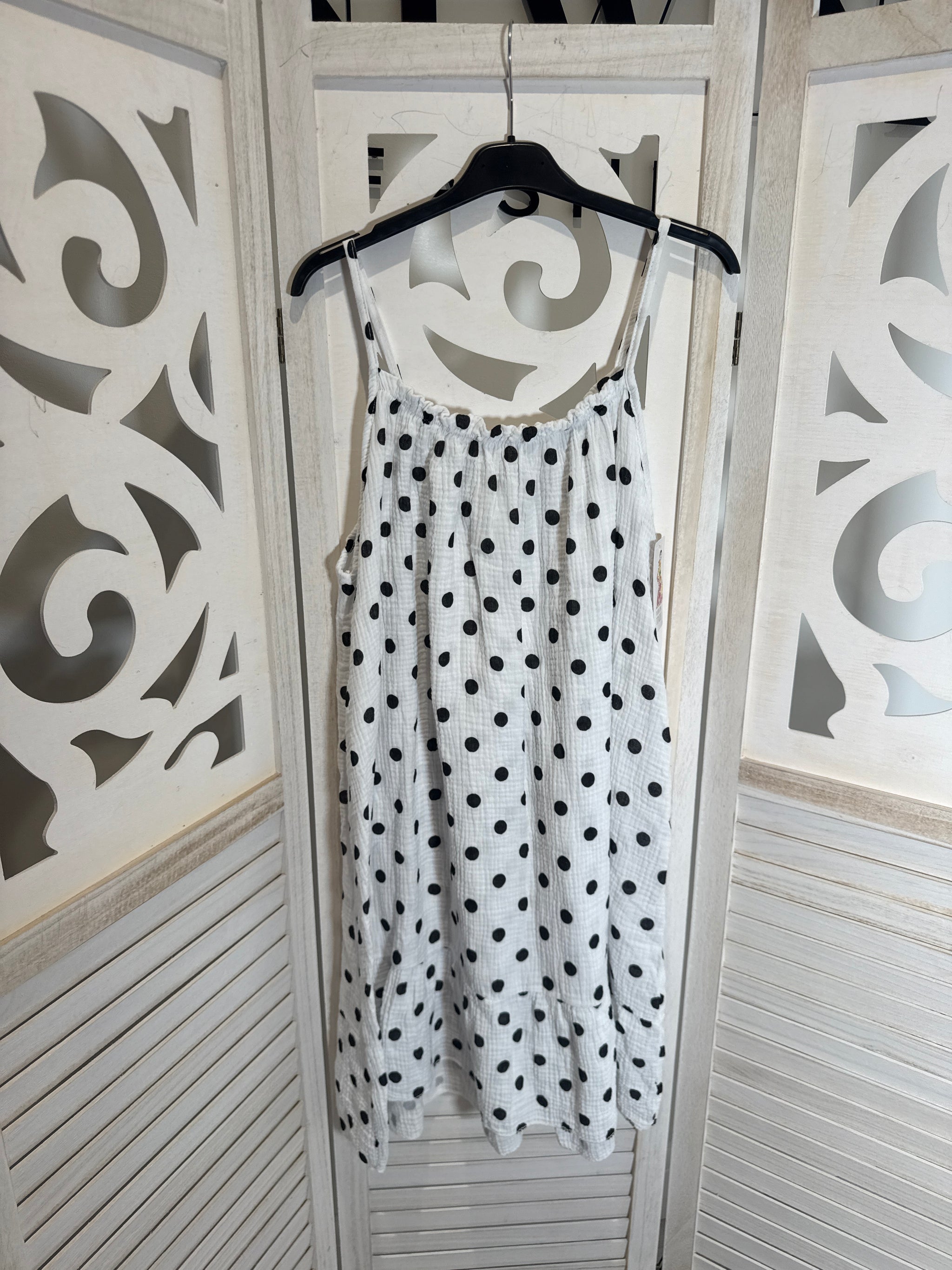 Alex polka dot cheesecloth dress