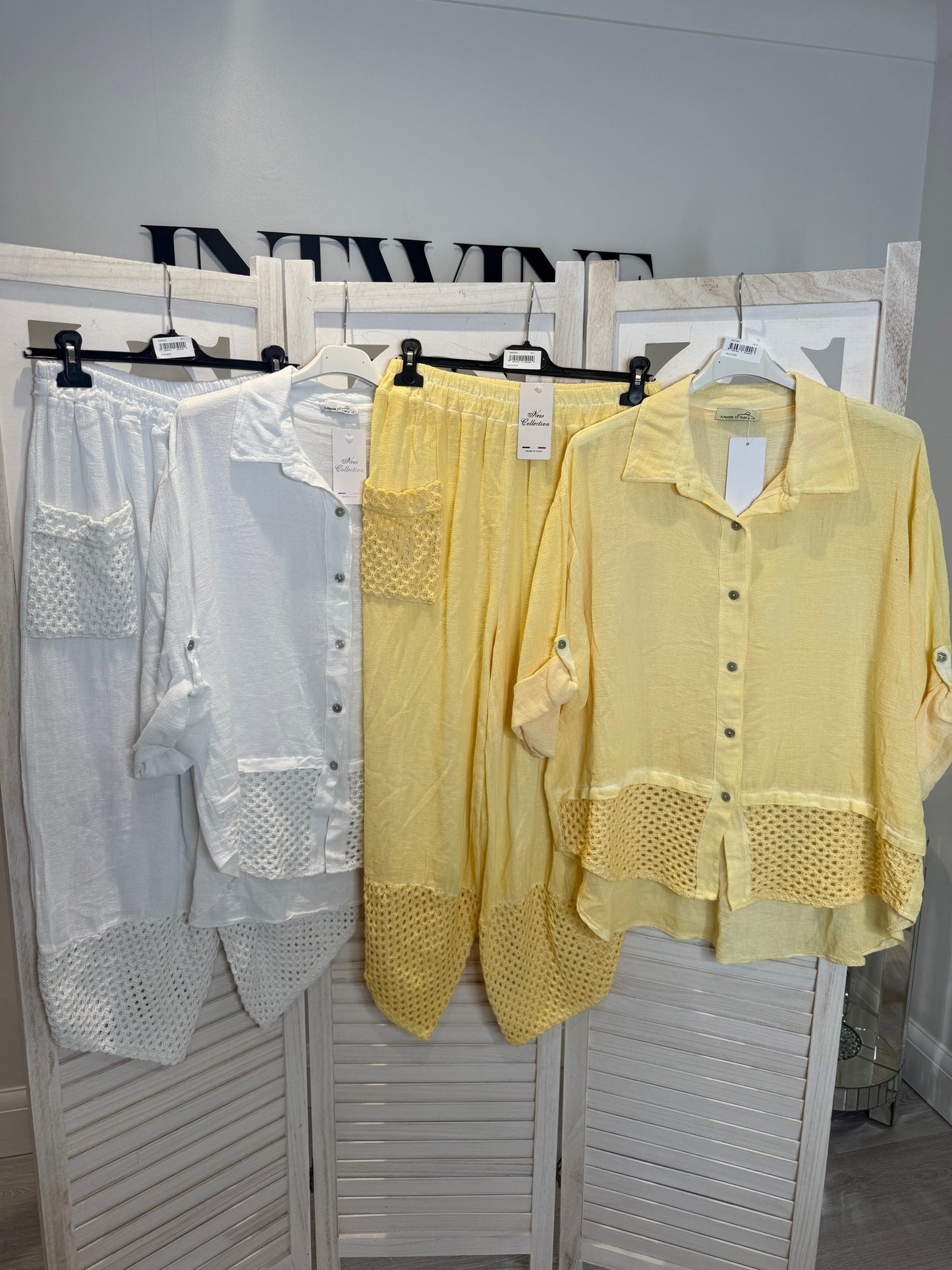 Lucy Crochet washed linen Harem Set