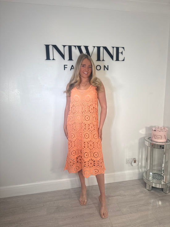 Penelope Crochet Dress With Lining