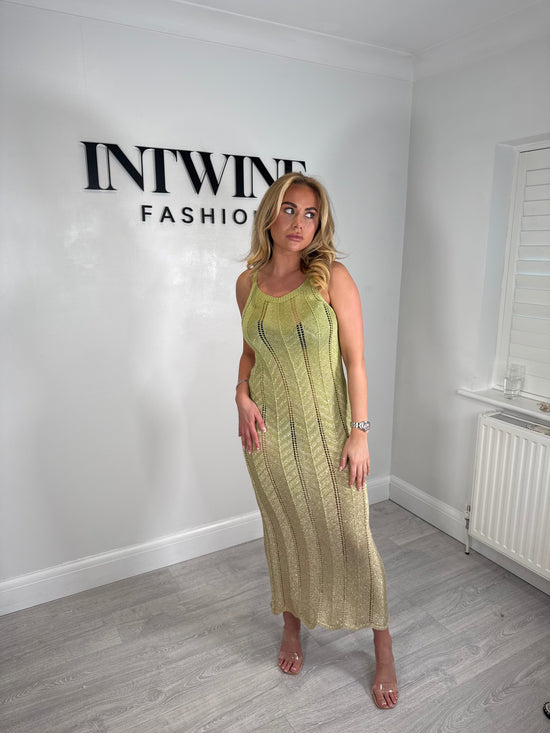 Santorini metallic soft knit dress