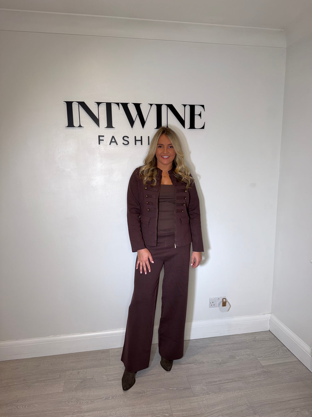 Michelle military button soft lounge set