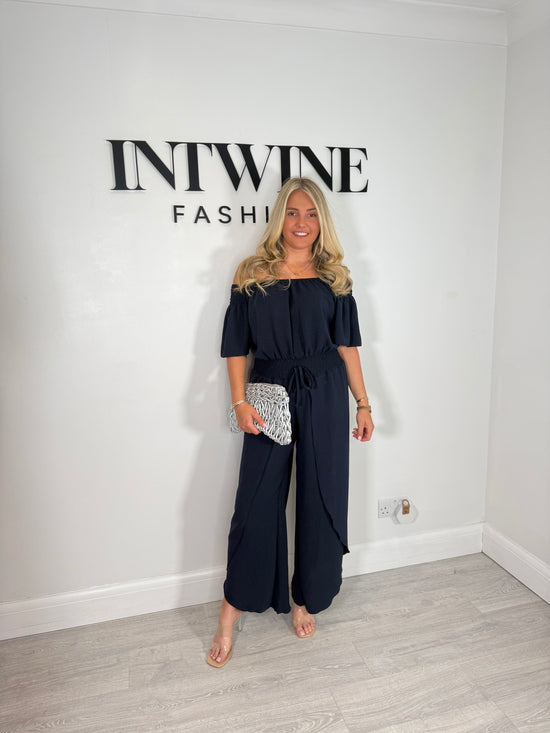 Liv Elastic Waist Bardot Jumpsuit