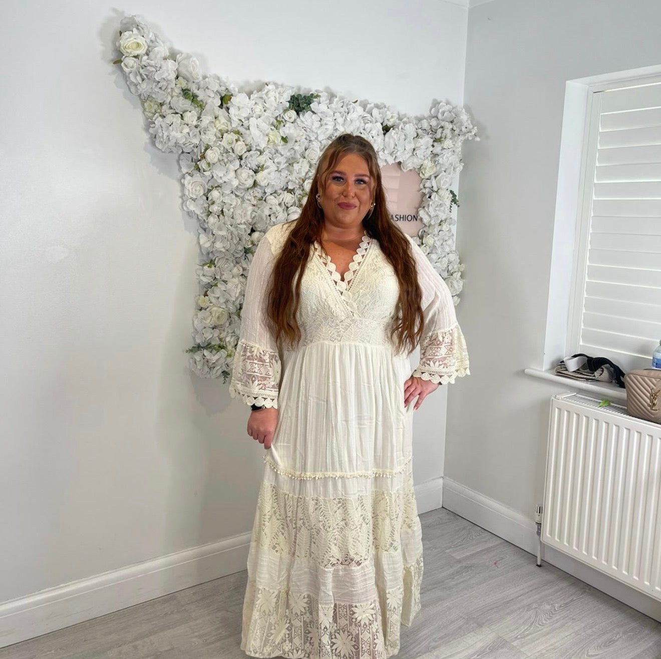 Plus size long Dayna embroidery dress
