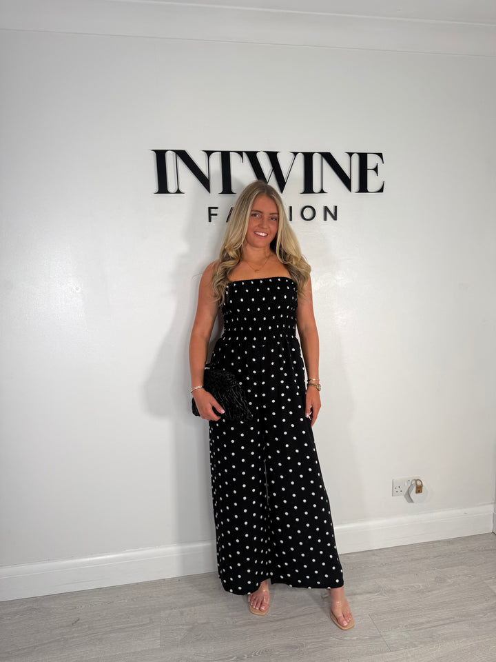 Char Spotty Bandeau Elastic Jumpsuit