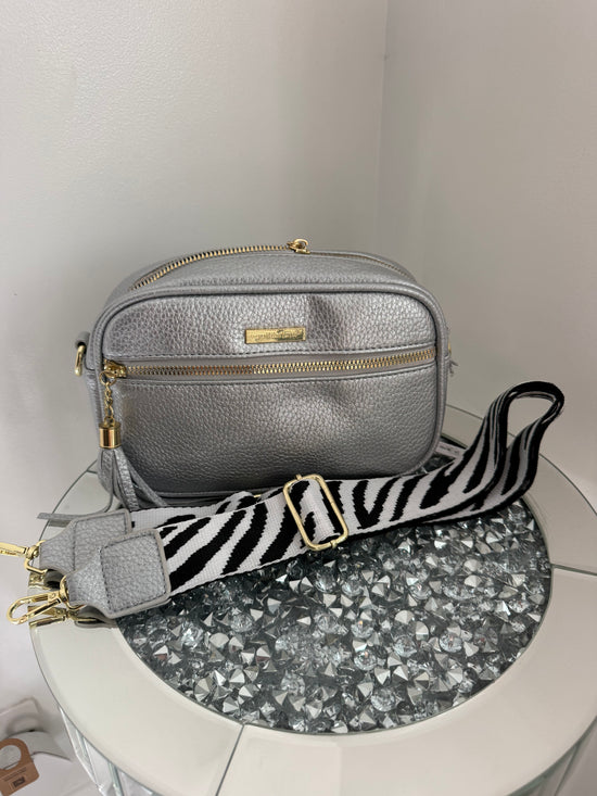 Zebra strap cross body detachable bag