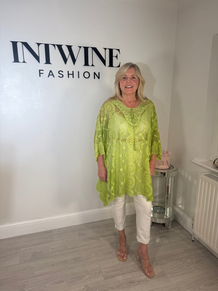 Sandy tassel patterned kaftan