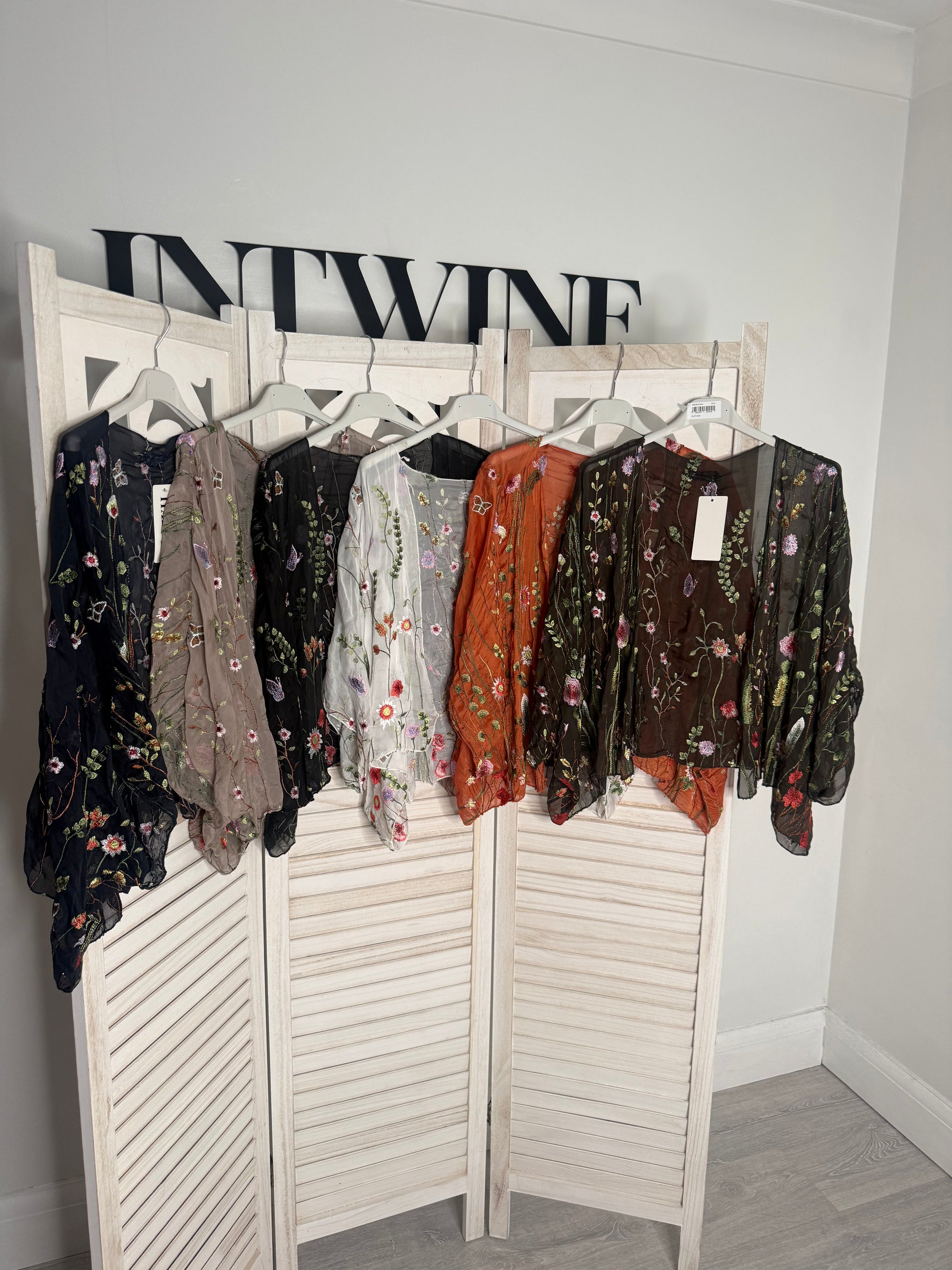 Gracie embroidery silk cardigan