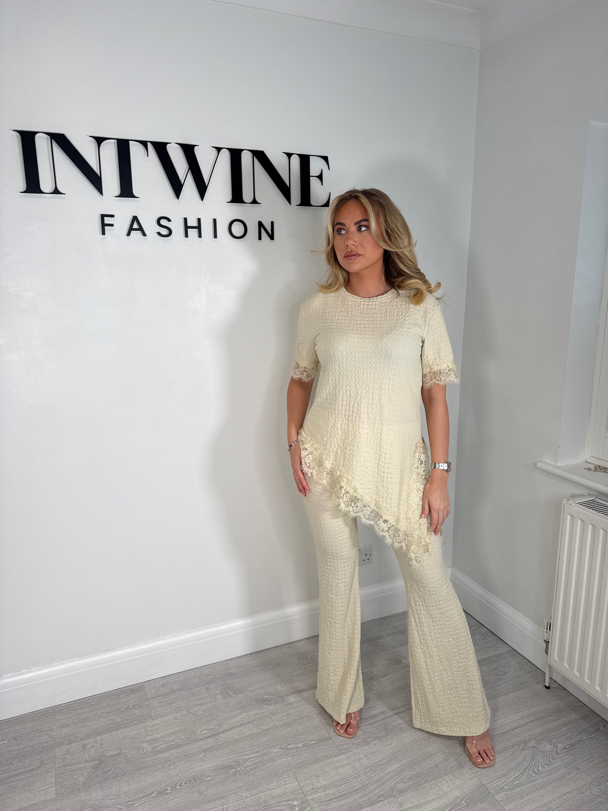 Frankie Lace Edge Asymmetric Co-ord