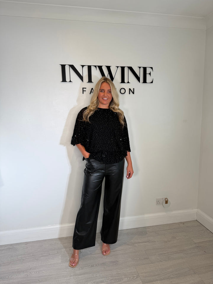 Julie sparkly batwing blouse