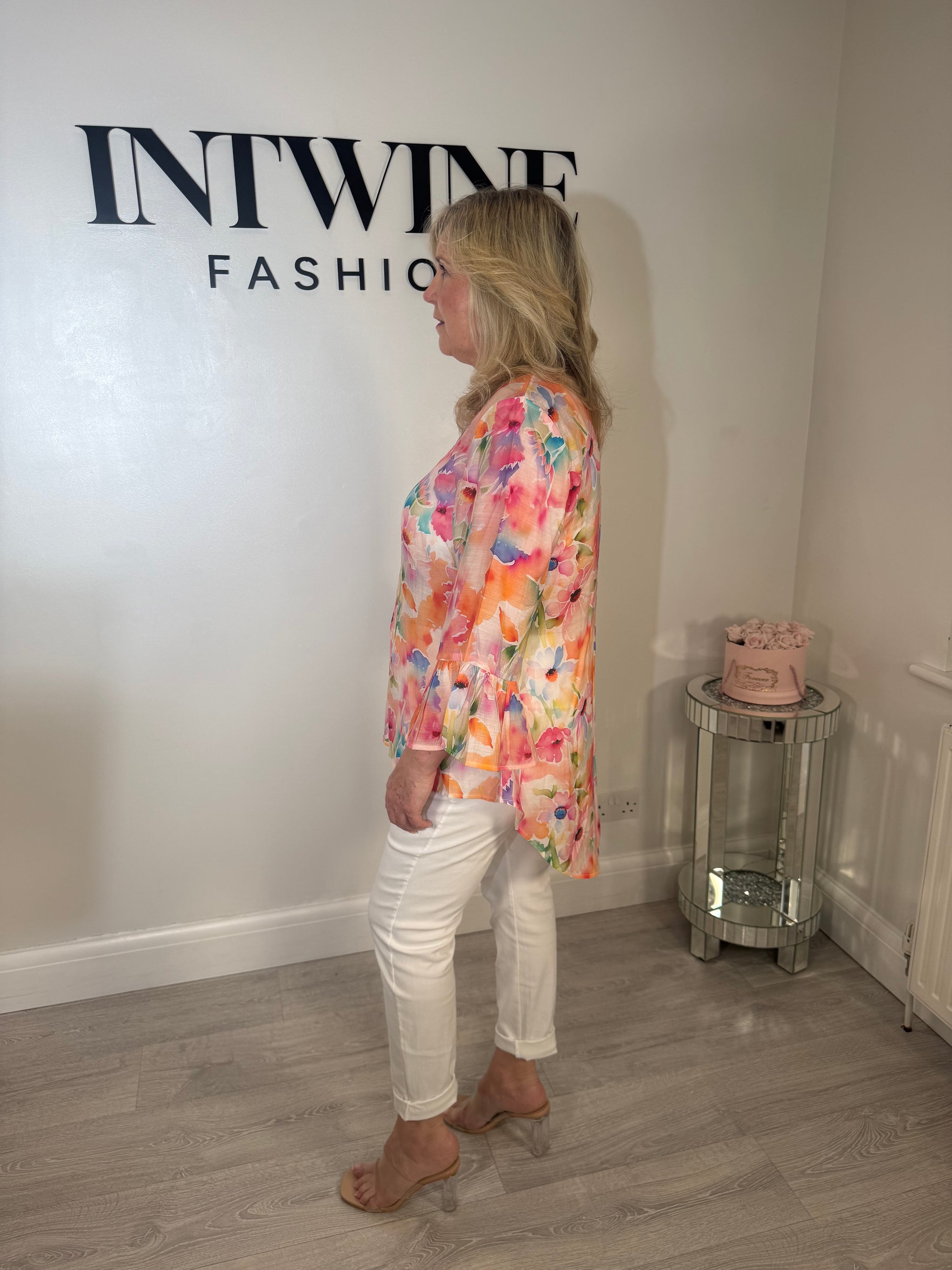 Fiona Floral Frill Arm Blouse