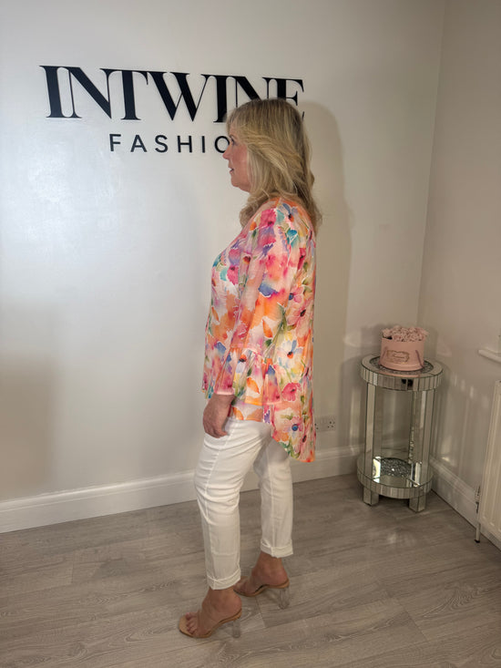 Fiona Floral Frill Arm Blouse