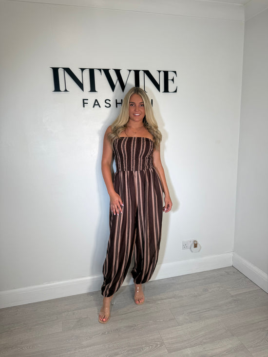 Jessica bandeau striped jumpsuit