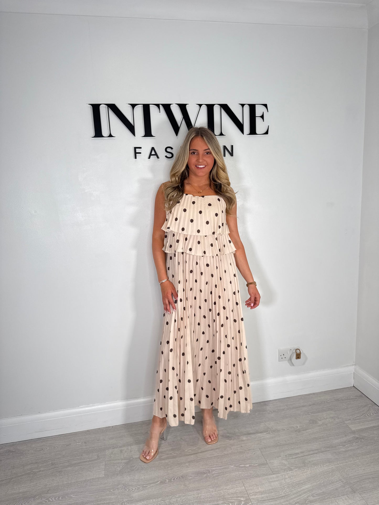 Vestido Plisado de Lunares Olivia