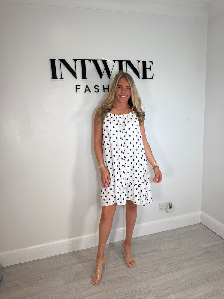 Alex polka dot cheesecloth dress