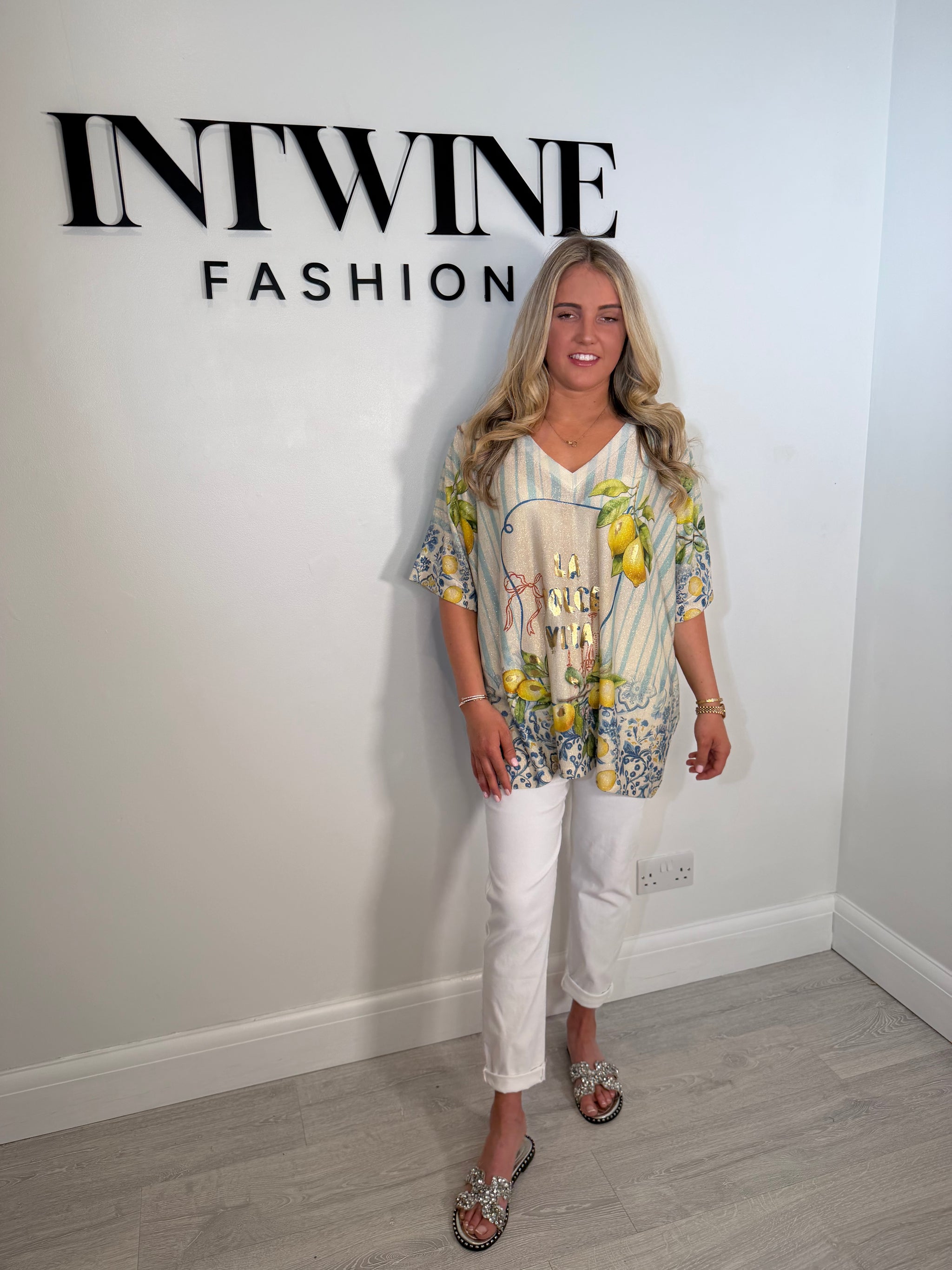 Lemon La Dolce Vita lurex top