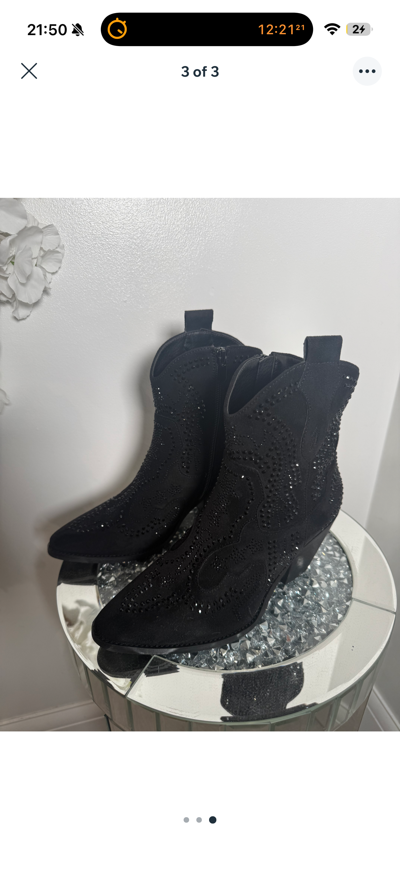 TALLY Diamonte embellished cowboy boots