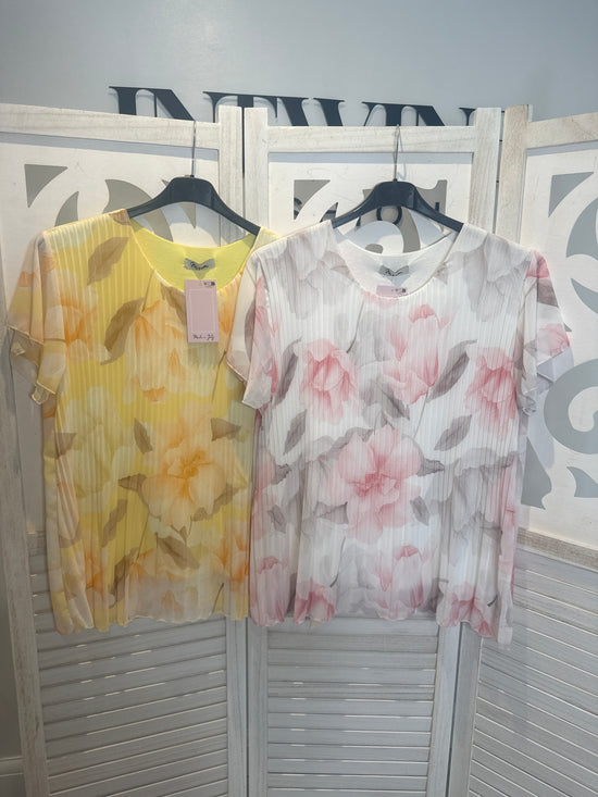 Paige Pleated Floral Top