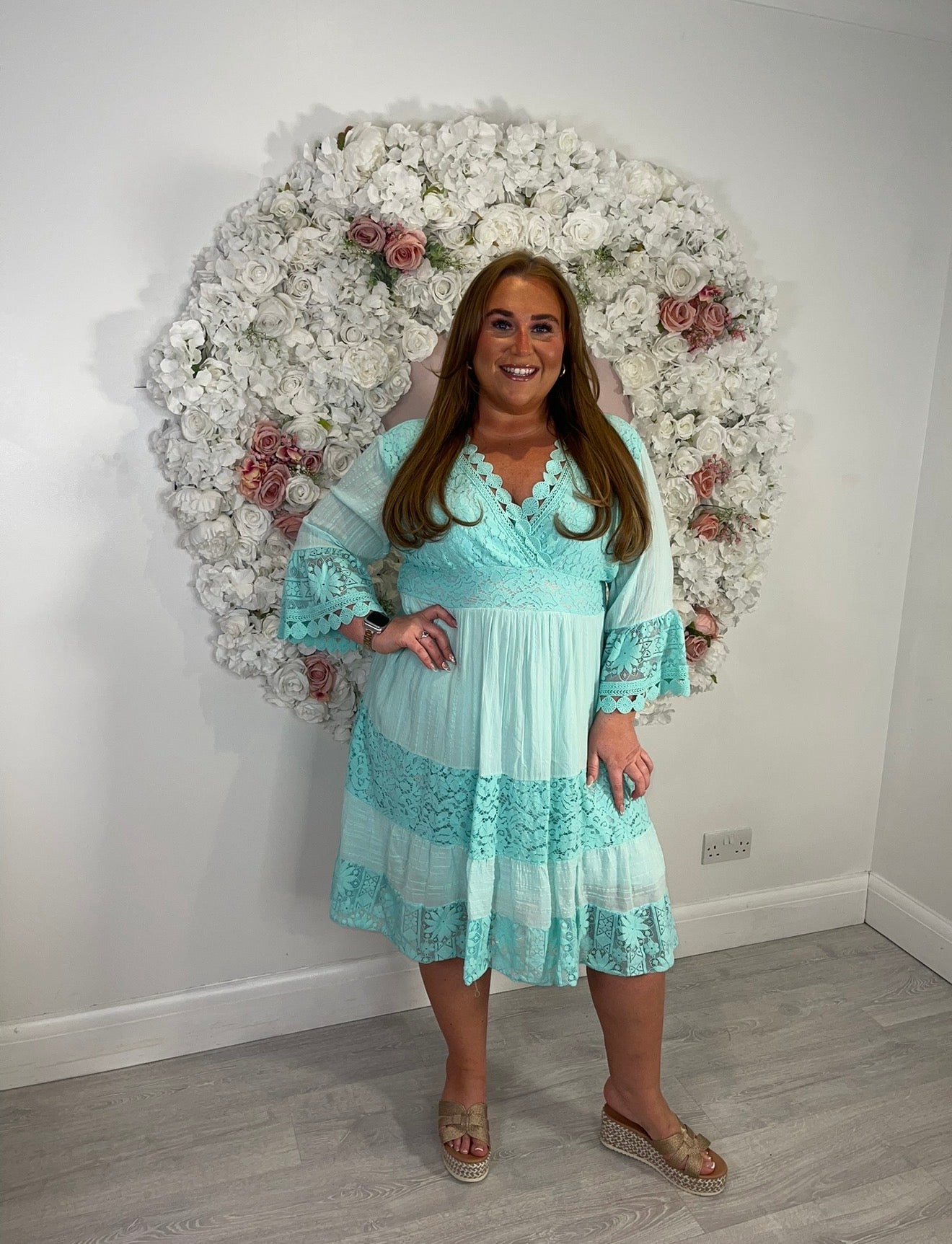 Plus Size Short Embroidery Dayna Dress