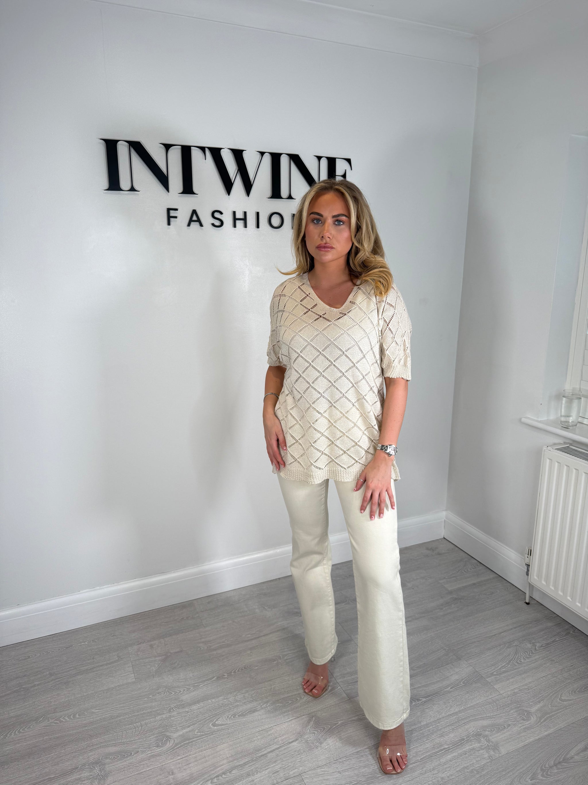 Kirsty Crochet knit top With Vest