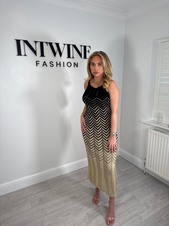 Santorini metallic soft knit dress