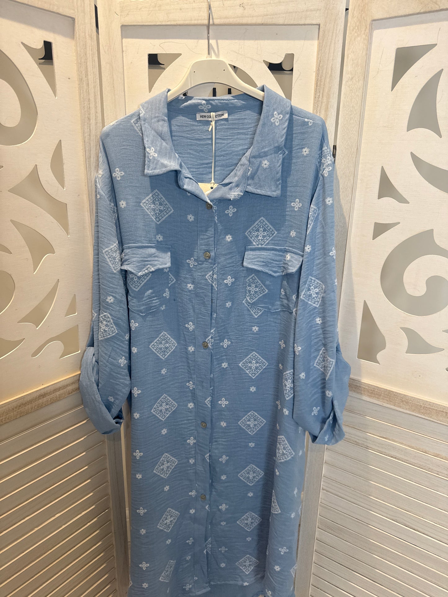 Mabel Diamond Denim Shirt Dress