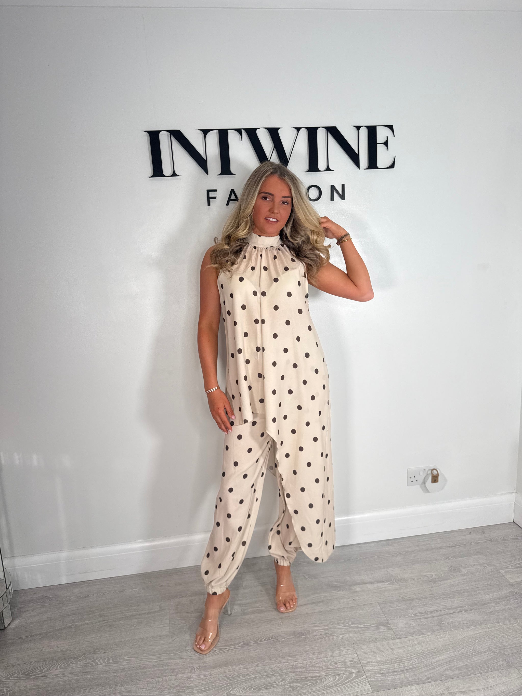 Phoebe polka dot asymmetric coord