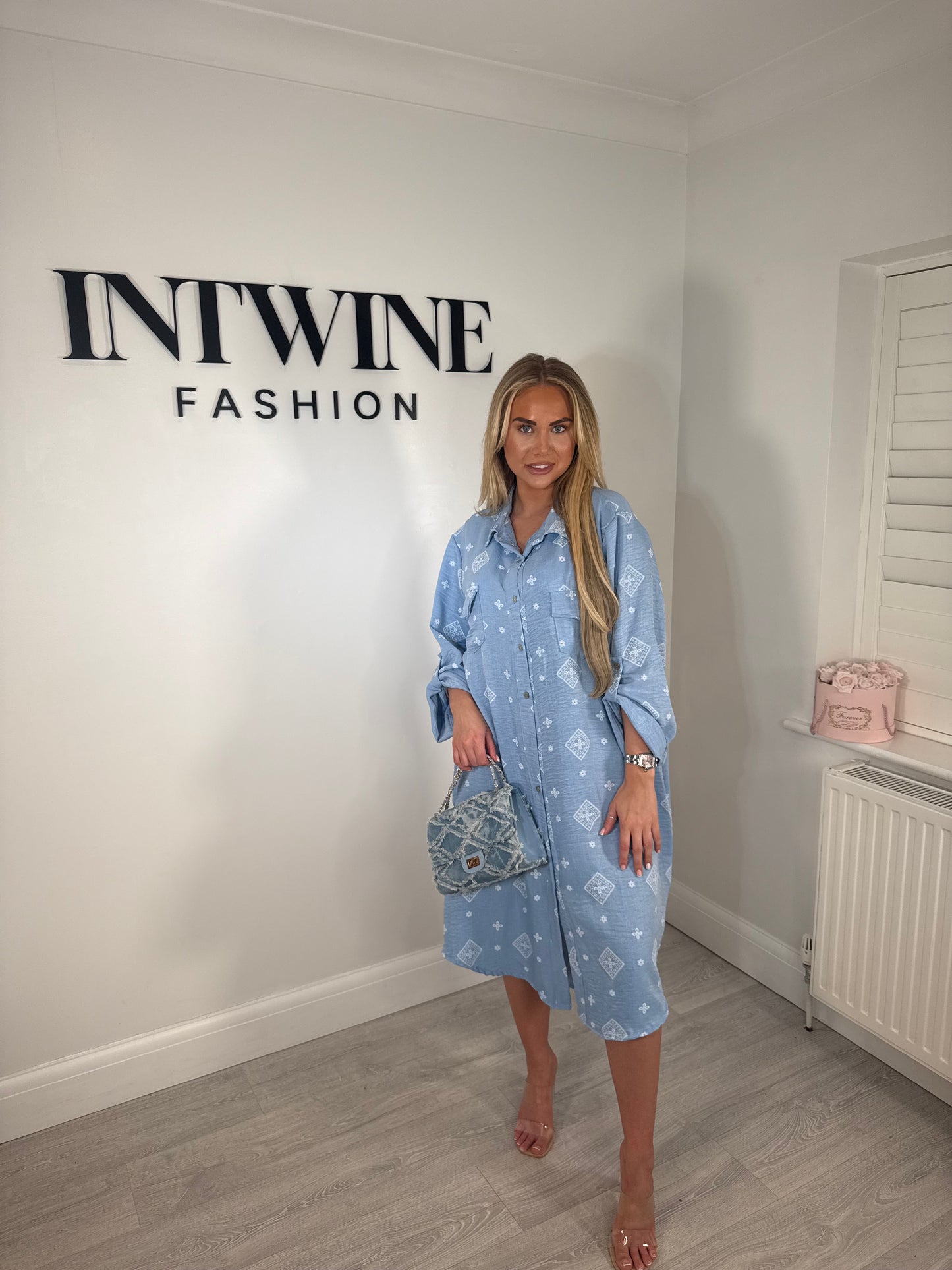 Mabel Diamond Denim Shirt Dress